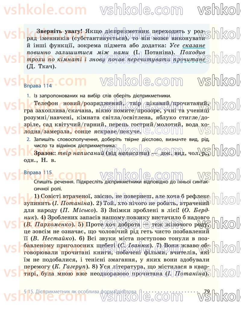 Страница 79 | Підручник Українська мова 7 клас І.М. Літвінова 2024