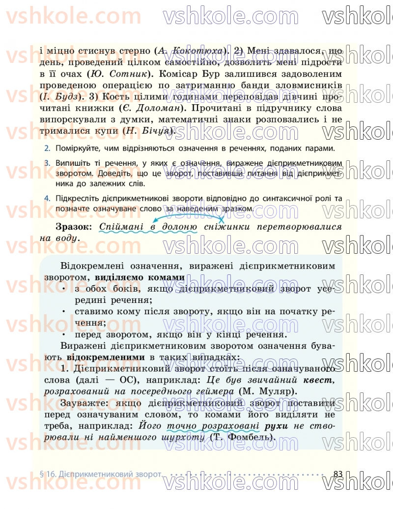 Страница 83 | Підручник Українська мова 7 клас І.М. Літвінова 2024