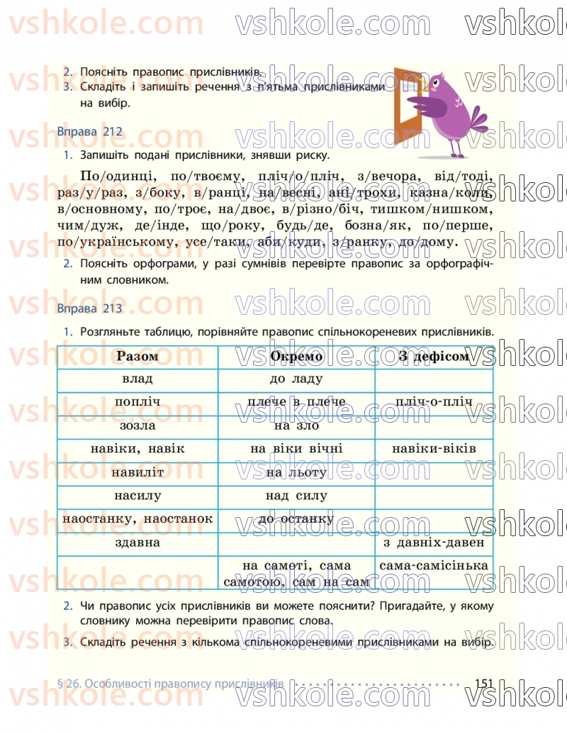 Страница 151 | Підручник Українська мова 7 клас І.М. Літвінова 2024