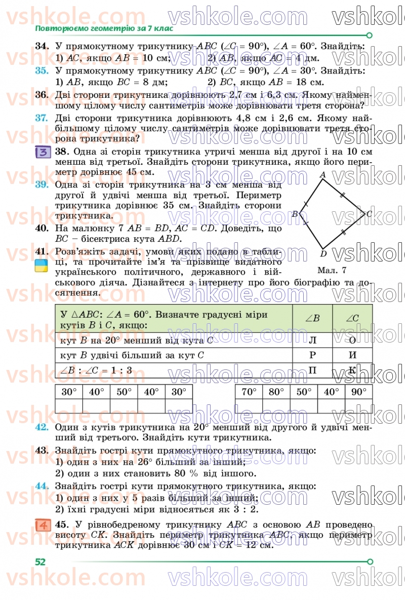 Страница 52 | Підручник Математика 8 клас О.С. Істер 2025 1 частина
