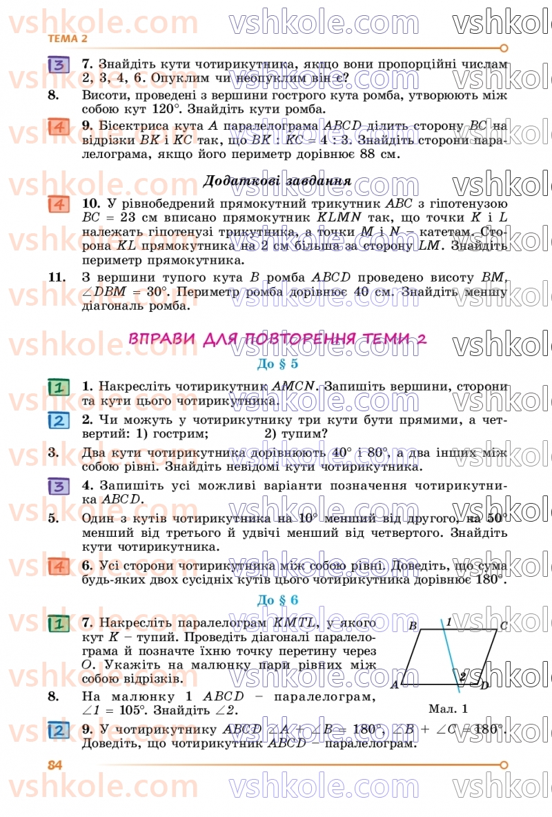 Страница 84 | Підручник Математика 8 клас О.С. Істер 2025 1 частина