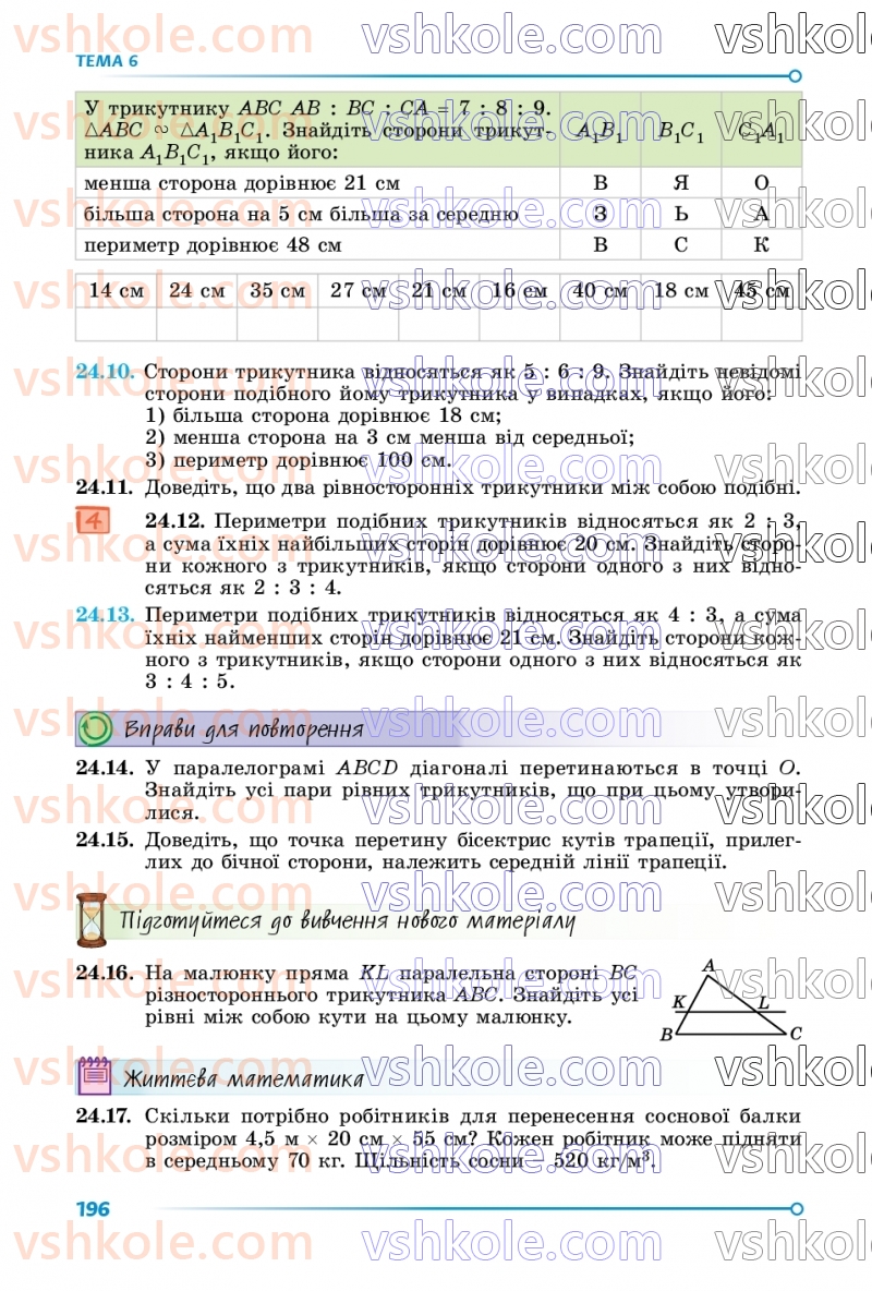 Страница 196 | Підручник Математика 8 клас О.С. Істер 2025 1 частина