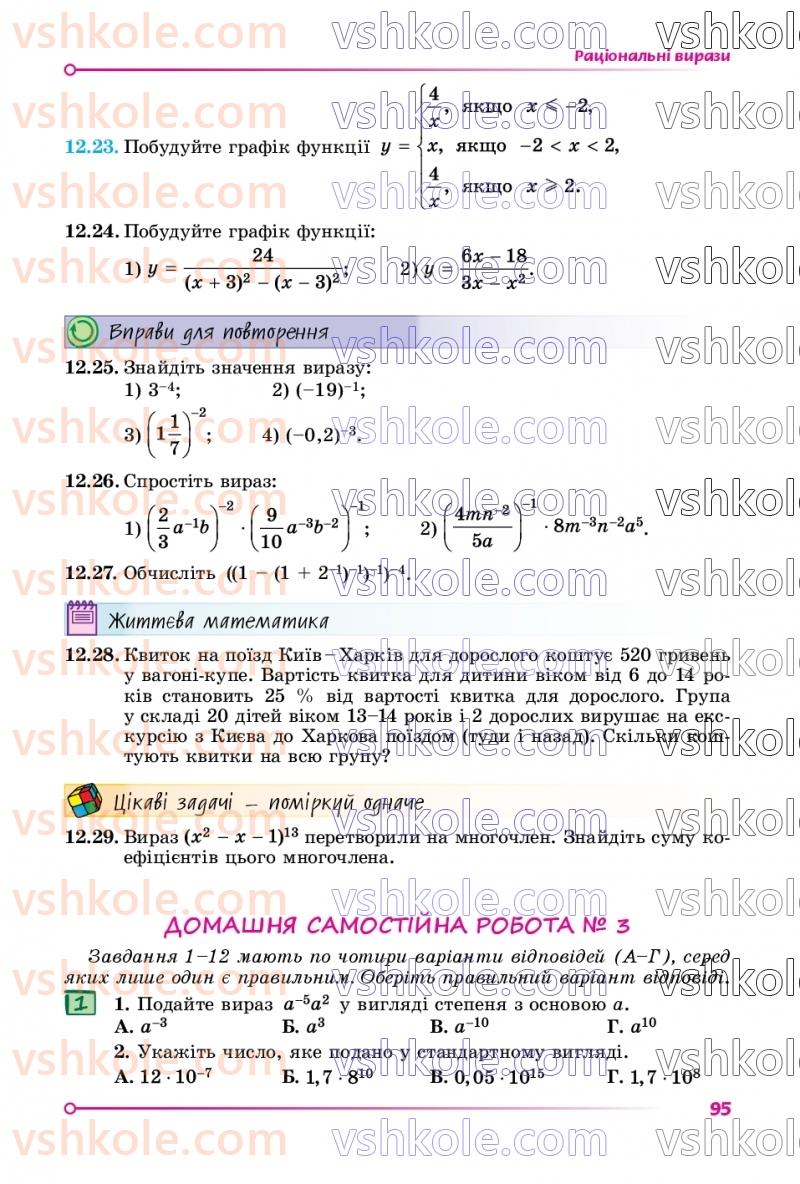 Страница 95 | Підручник Алгебра 8 клас О.С. Істер  2025