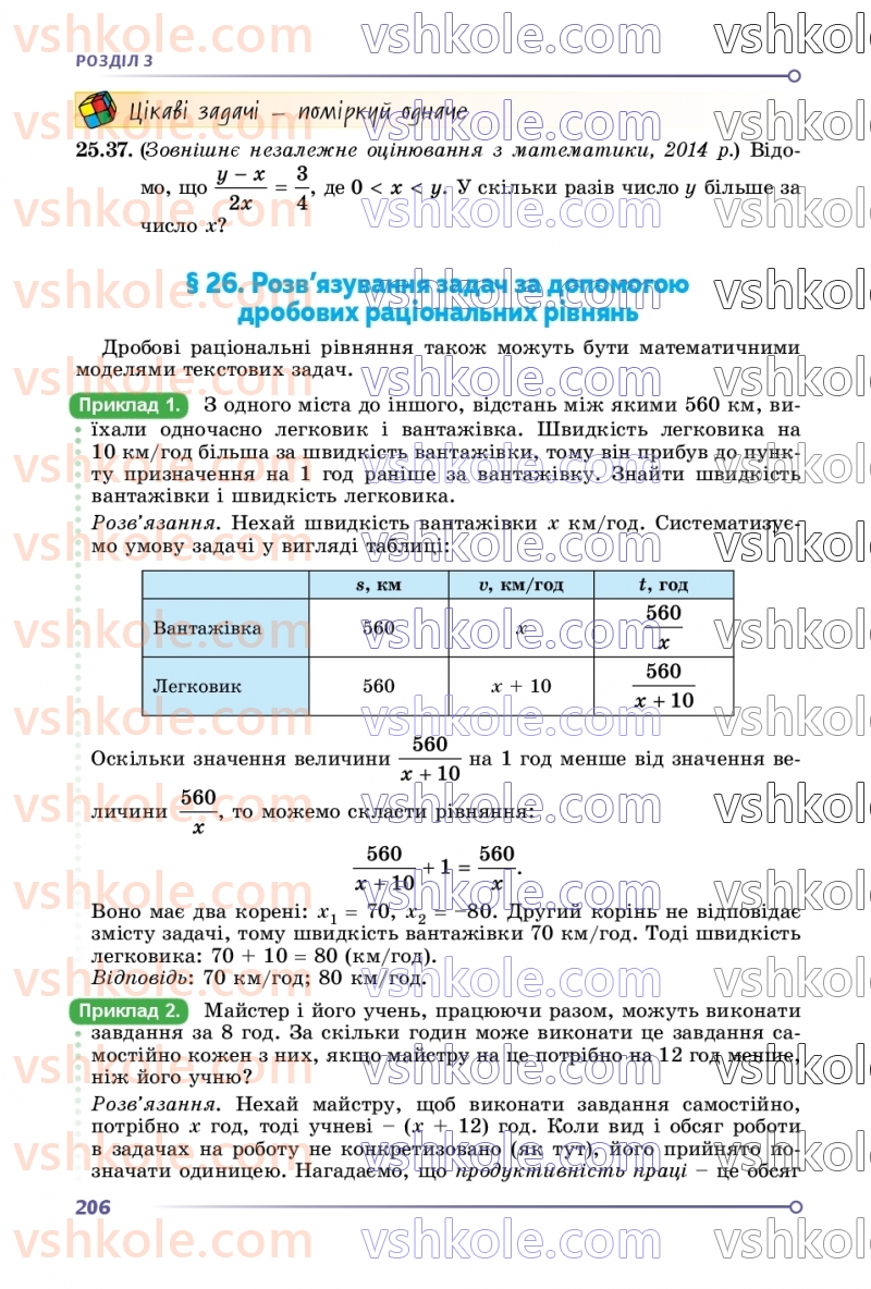 Страница 206 | Підручник Алгебра 8 клас О.С. Істер  2025