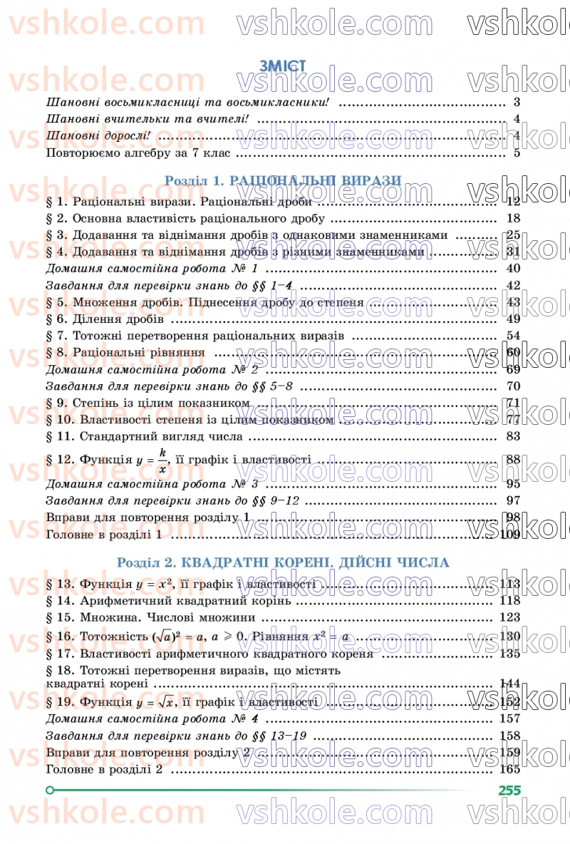 Страница 255 | Підручник Алгебра 8 клас О.С. Істер  2025