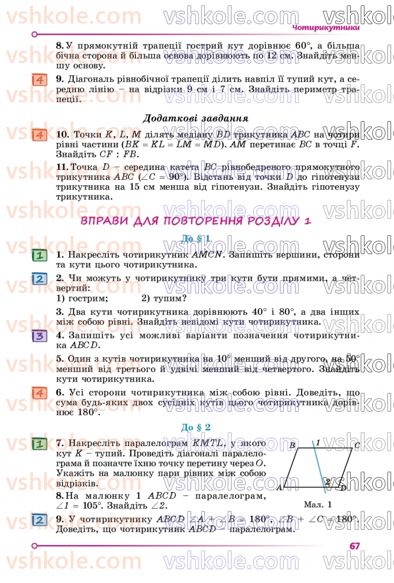 Страница 67 | Підручник Геометрія 8 клас О.С. Істер 2025