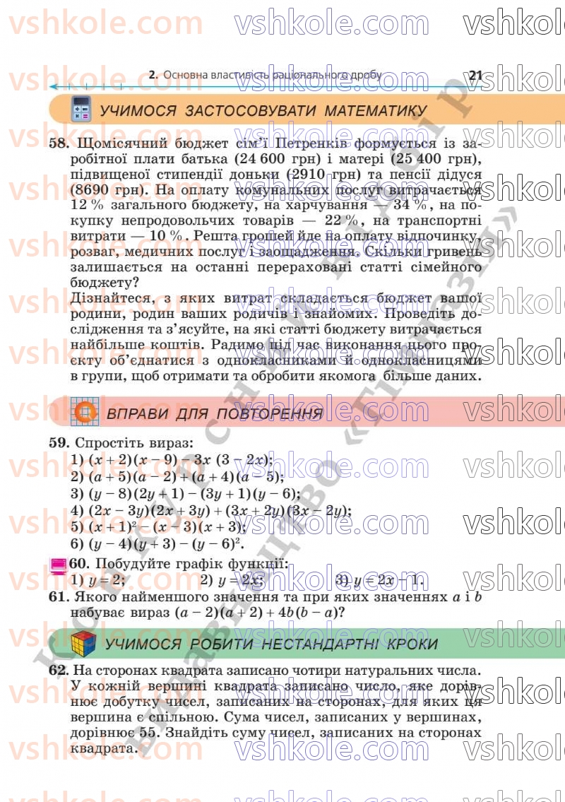 Страница 21 | Підручник Алгебра 8 клас А.Г. Мерзляк, В.Б. Полонський, M.С. Якір  2025