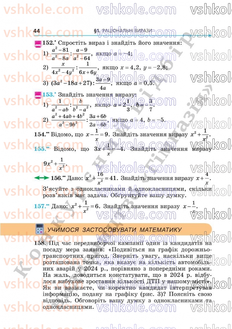 Страница 44 | Підручник Алгебра 8 клас А.Г. Мерзляк, В.Б. Полонський, M.С. Якір  2025