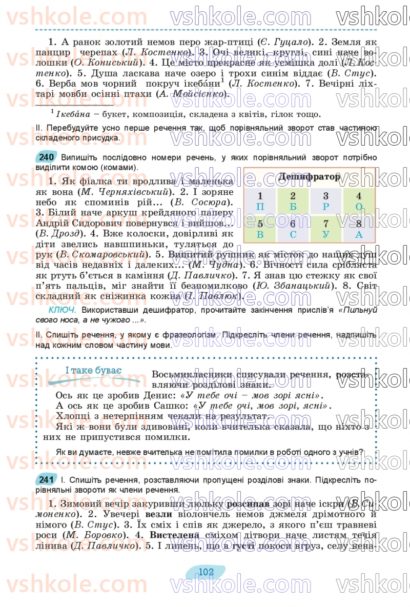 Страница 102 | Підручник Українська мова 8 клас В.В. Заболотний, О.В. Заболотний 2025