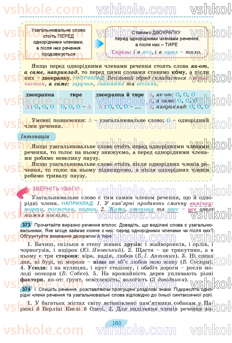 Страница 160 | Підручник Українська мова 8 клас В.В. Заболотний, О.В. Заболотний 2025