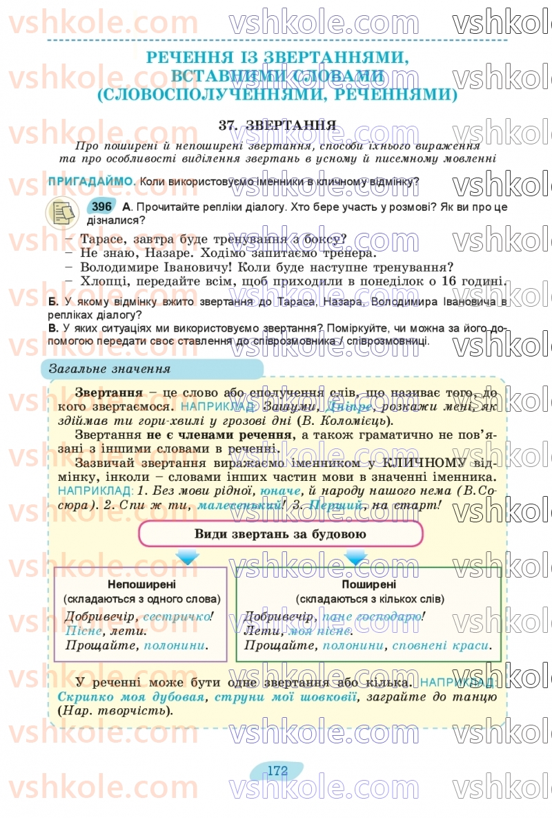 Страница 172 | Підручник Українська мова 8 клас В.В. Заболотний, О.В. Заболотний 2025