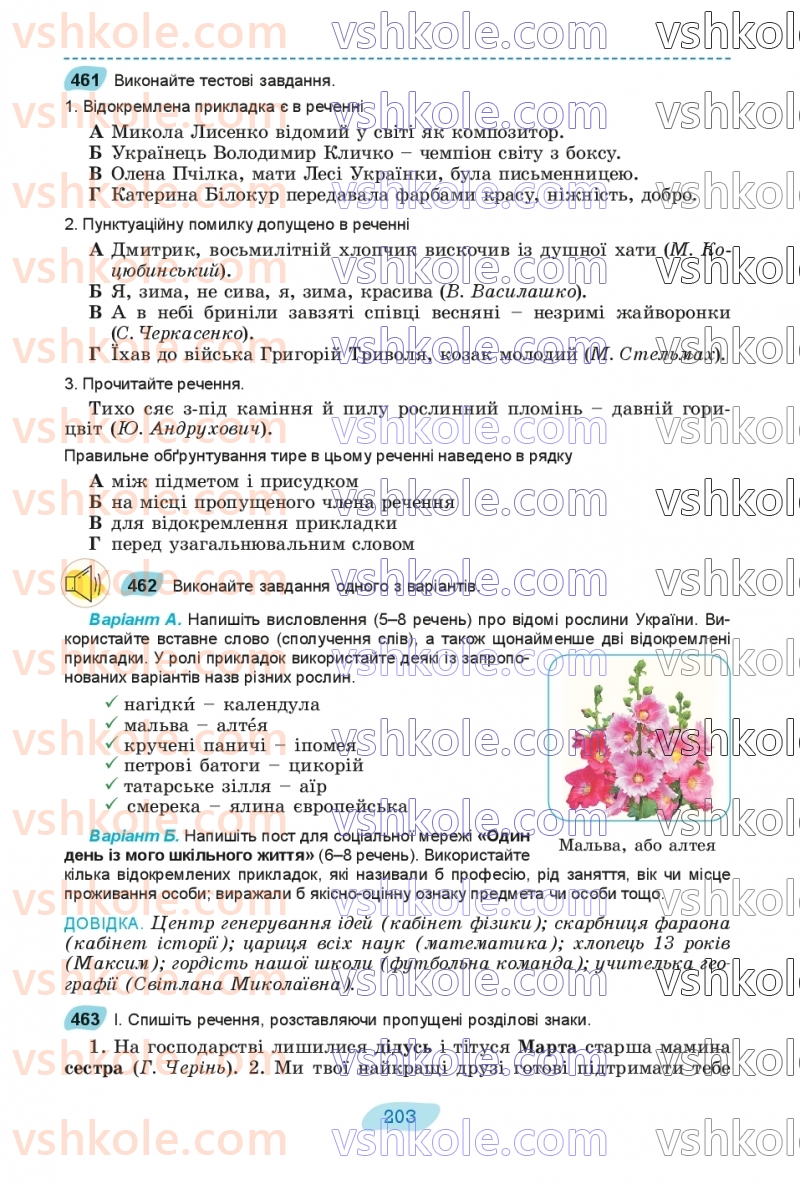 Страница 203 | Підручник Українська мова 8 клас В.В. Заболотний, О.В. Заболотний 2025