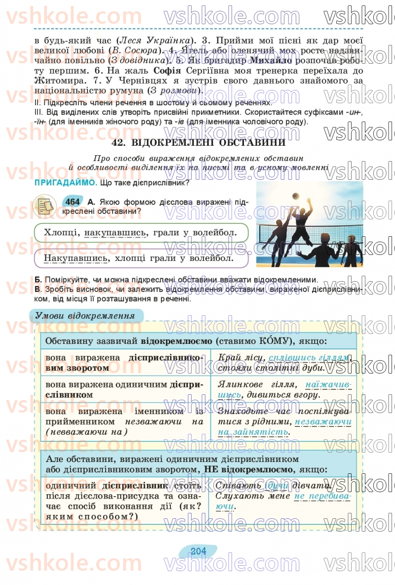 Страница 204 | Підручник Українська мова 8 клас В.В. Заболотний, О.В. Заболотний 2025