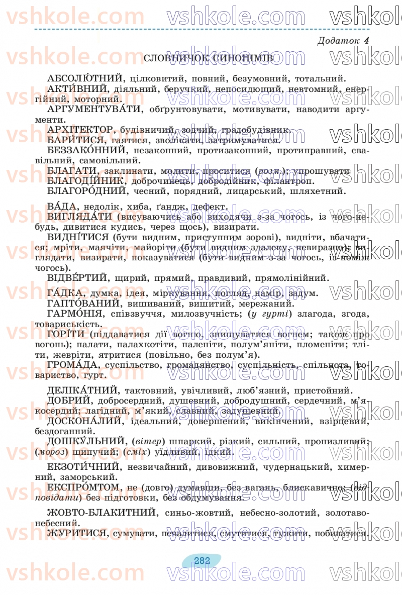 Страница 282 | Підручник Українська мова 8 клас В.В. Заболотний, О.В. Заболотний 2025
