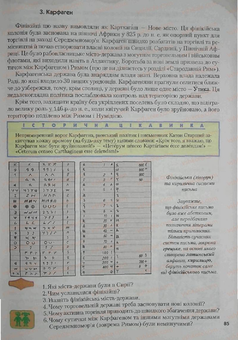 Страница 85 | Підручник Історія 6 клас С.О. Голованов, С.В. Костирко 2006
