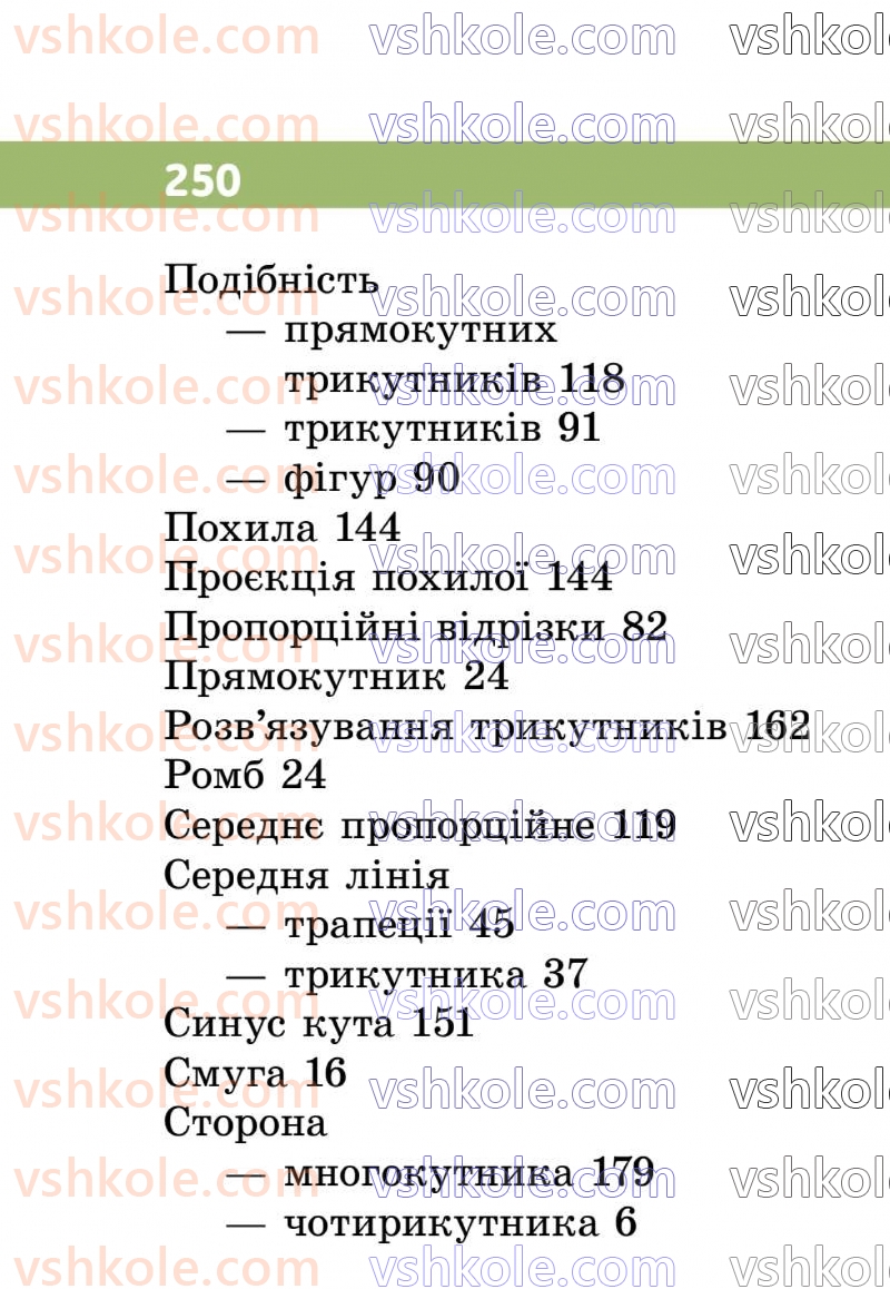 Страница 250 | Підручник Геометрія 8 клас Г.П. Бевз, В.Г. Бевз 2025