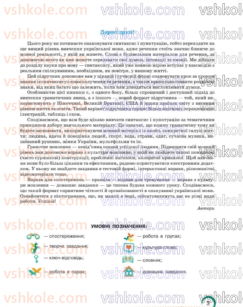 Страница 3 | Підручник Українська мова 8 клас О.М. Авраменко 2025