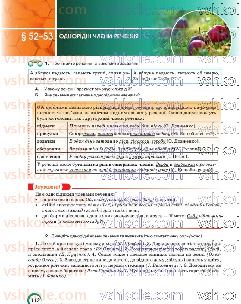 Страница 113 | Підручник Українська мова 8 клас О.М. Авраменко 2025