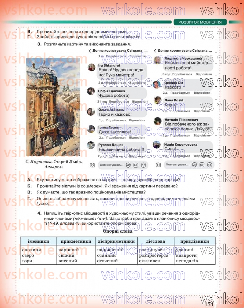 Страница 132 | Підручник Українська мова 8 клас О.М. Авраменко 2025
