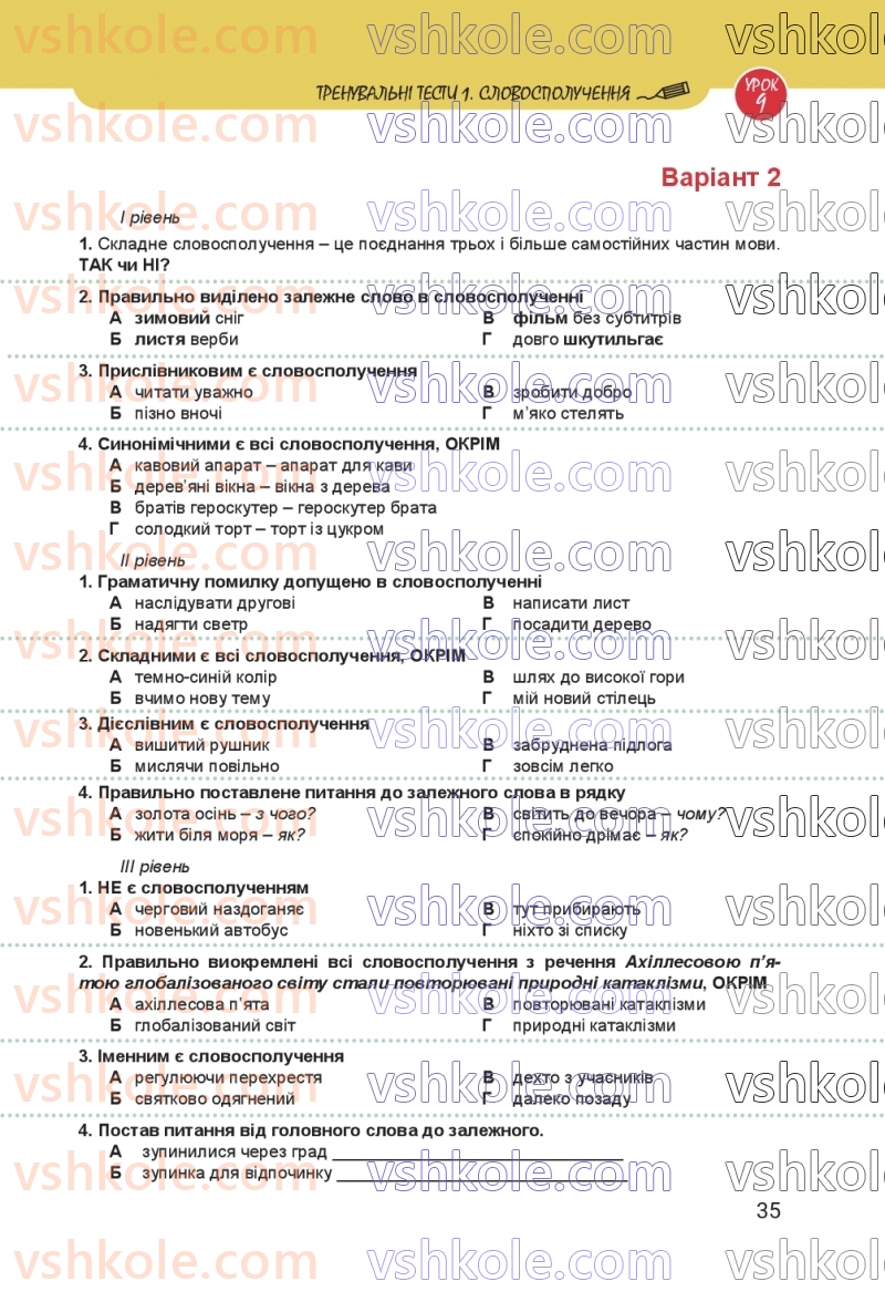 Страница 35 | Підручник Українська мова 8 клас А.В. Онатій, Т.П. Ткачук 2025