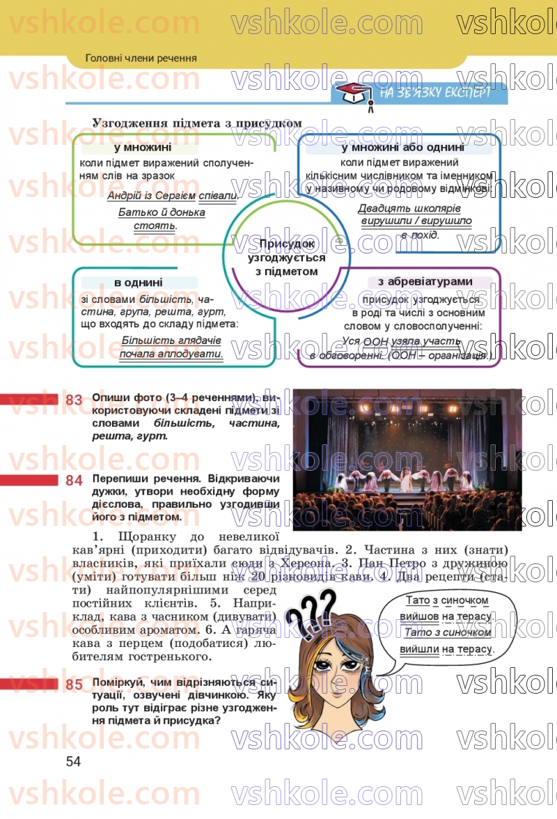 Страница 54 | Підручник Українська мова 8 клас А.В. Онатій, Т.П. Ткачук 2025