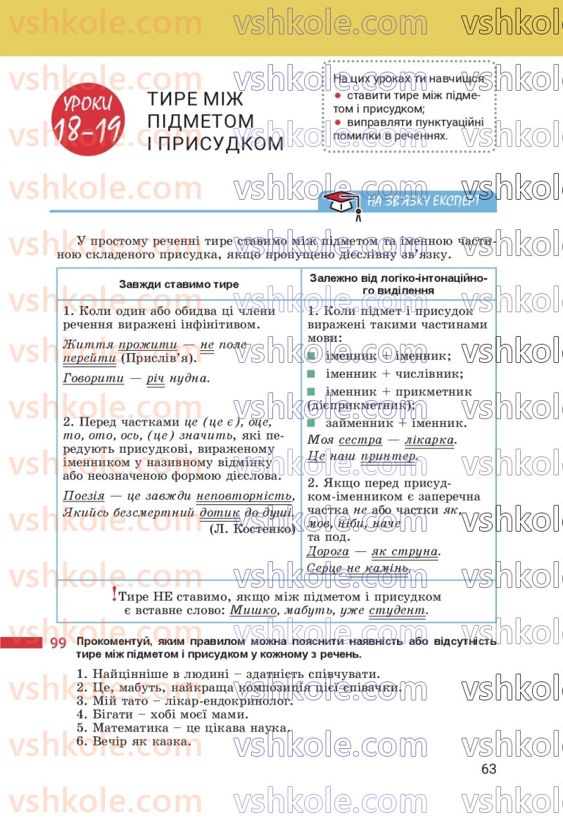 Страница 63 | Підручник Українська мова 8 клас А.В. Онатій, Т.П. Ткачук 2025