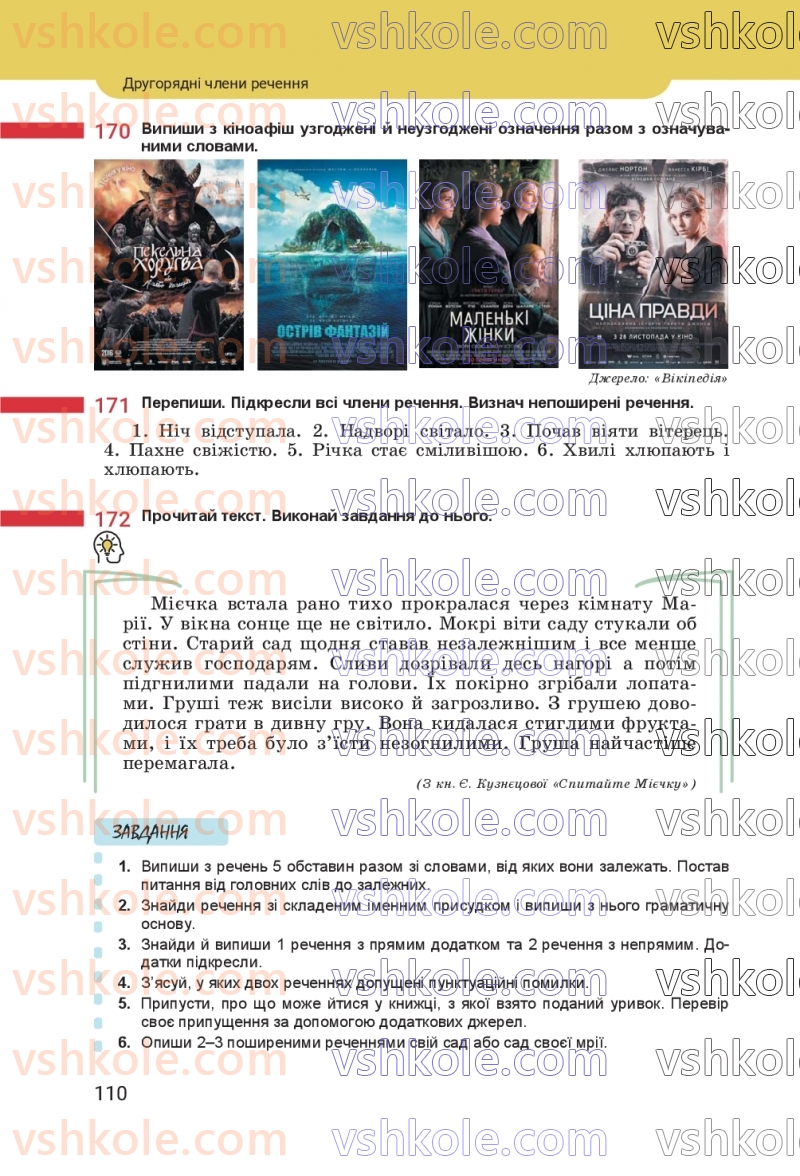 Страница 110 | Підручник Українська мова 8 клас А.В. Онатій, Т.П. Ткачук 2025
