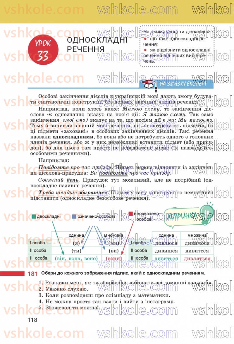 Страница 118 | Підручник Українська мова 8 клас А.В. Онатій, Т.П. Ткачук 2025