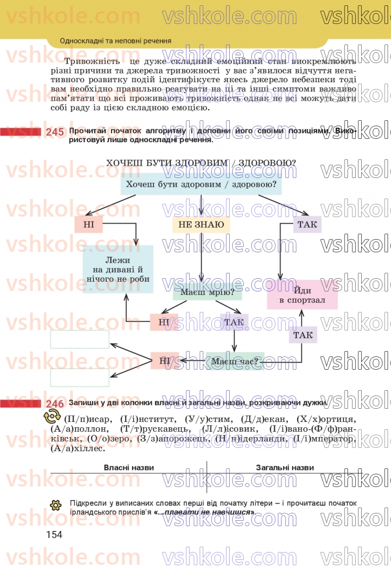 Страница 154 | Підручник Українська мова 8 клас А.В. Онатій, Т.П. Ткачук 2025