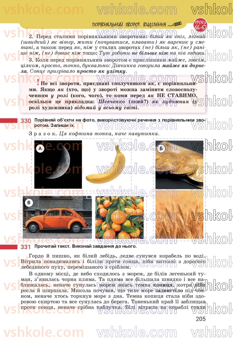 Страница 205 | Підручник Українська мова 8 клас А.В. Онатій, Т.П. Ткачук 2025