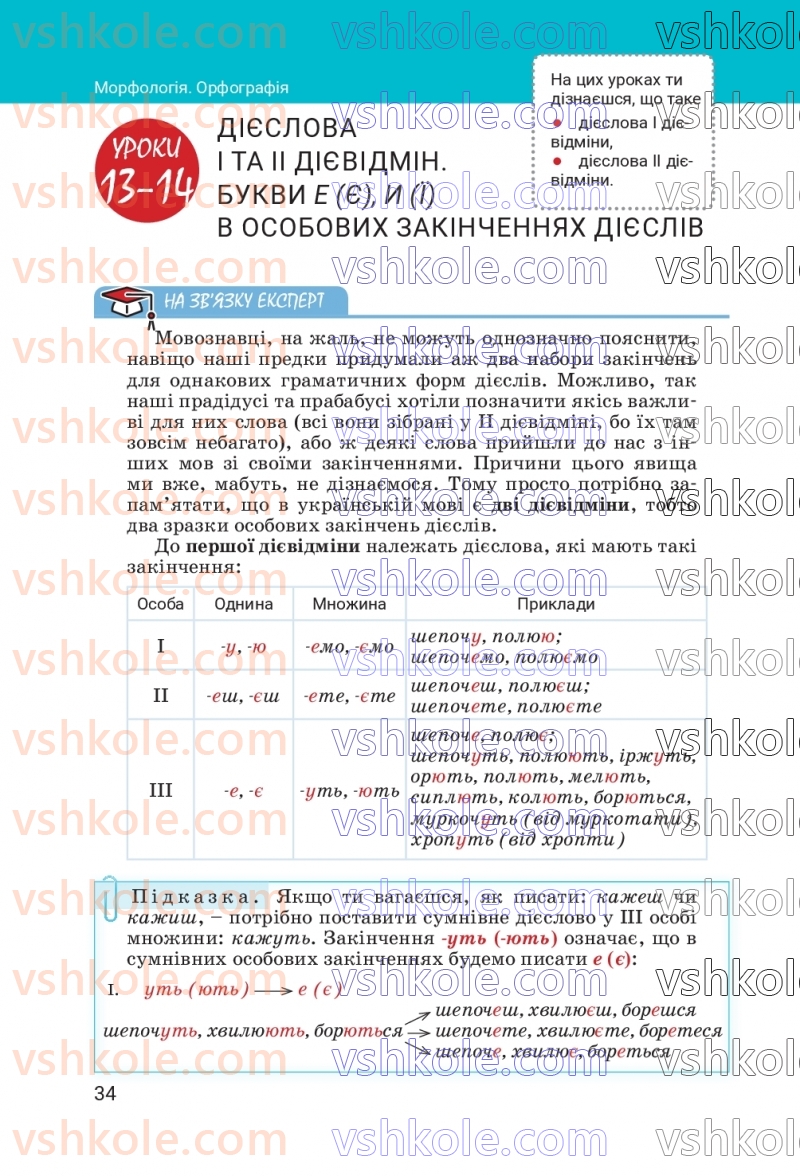 Страница 34 | Підручник Українська мова 7 клас А.В. Онатій, Т.П. Ткачук 2024
