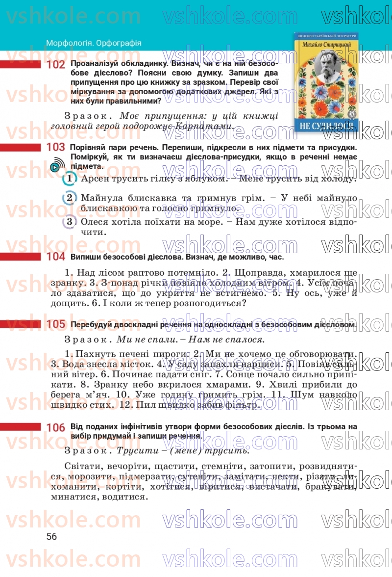 Страница 56 | Підручник Українська мова 7 клас А.В. Онатій, Т.П. Ткачук 2024