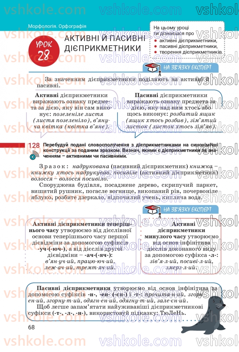 Страница 68 | Підручник Українська мова 7 клас А.В. Онатій, Т.П. Ткачук 2024