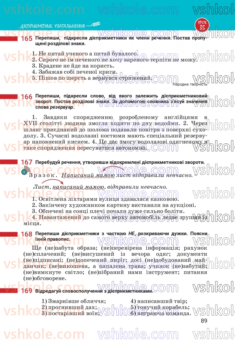 Страница 89 | Підручник Українська мова 7 клас А.В. Онатій, Т.П. Ткачук 2024