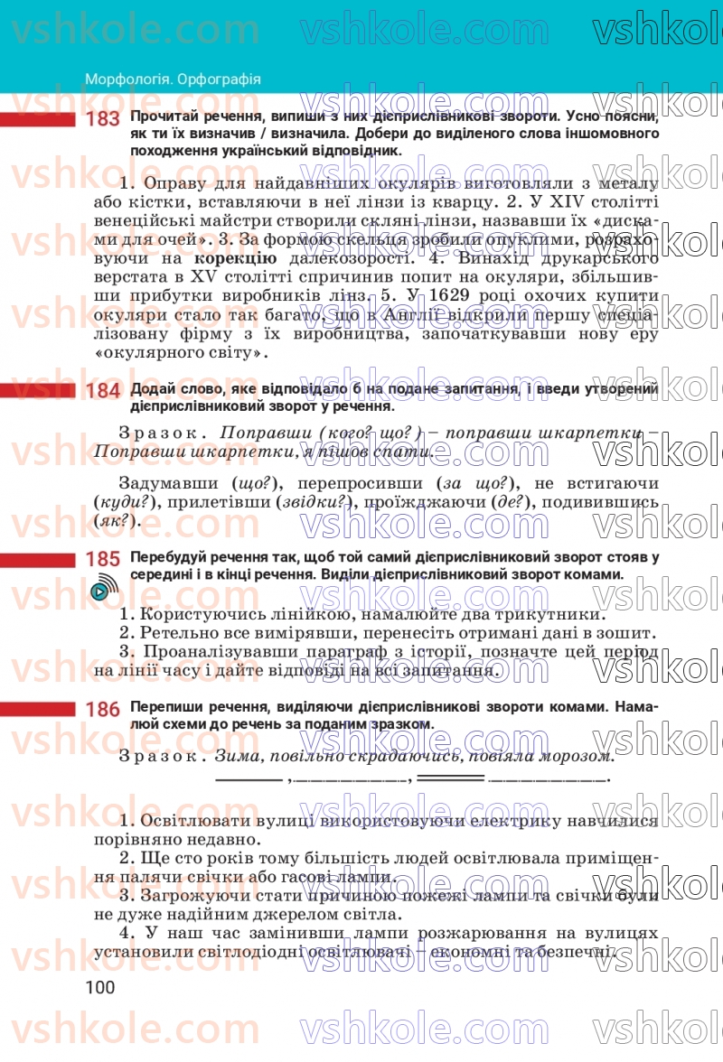 Страница 100 | Підручник Українська мова 7 клас А.В. Онатій, Т.П. Ткачук 2024