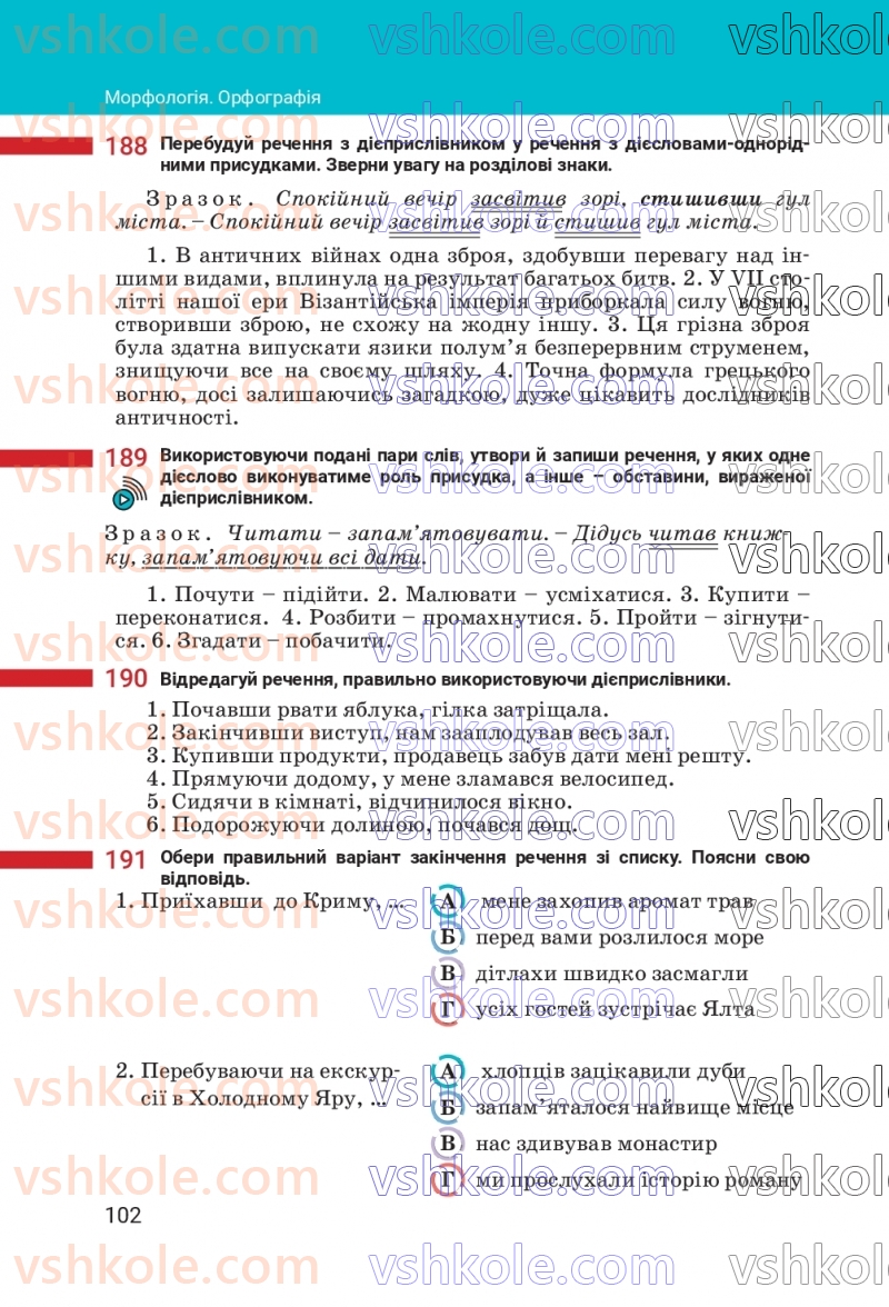 Страница 102 | Підручник Українська мова 7 клас А.В. Онатій, Т.П. Ткачук 2024