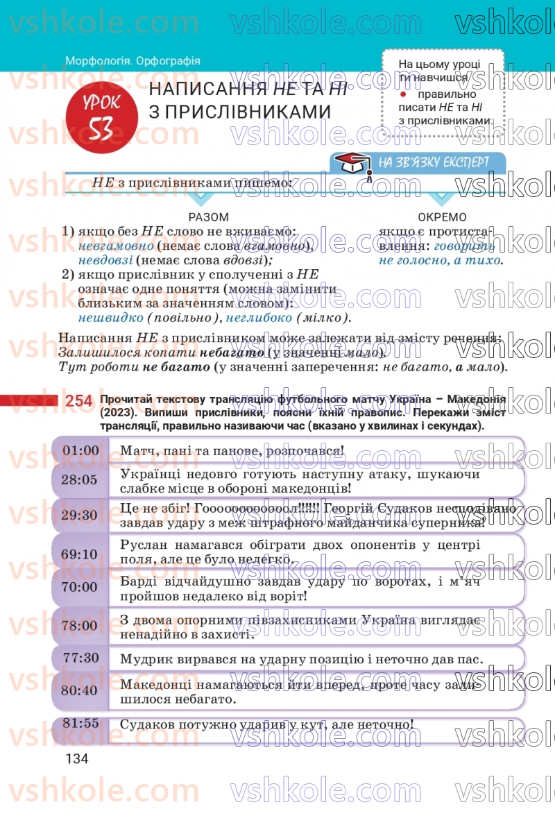 Страница 134 | Підручник Українська мова 7 клас А.В. Онатій, Т.П. Ткачук 2024