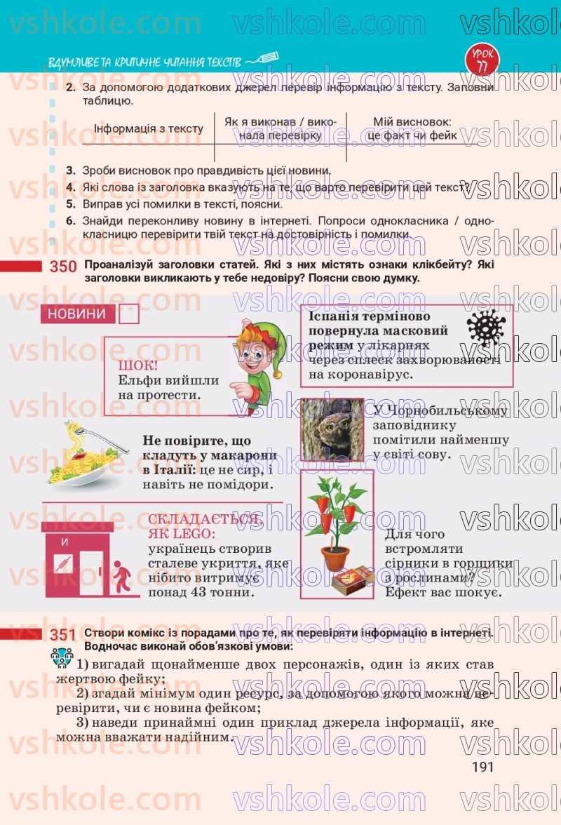 Страница 191 | Підручник Українська мова 7 клас А.В. Онатій, Т.П. Ткачук 2024