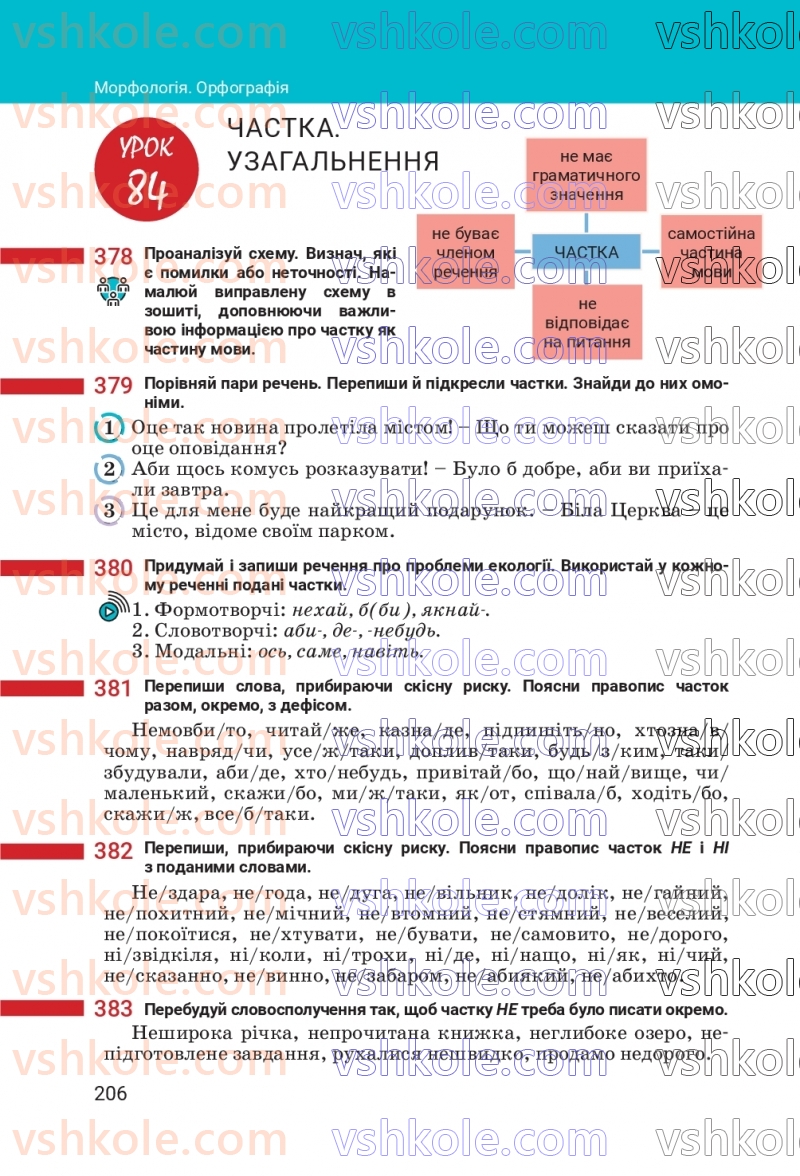 Страница 206 | Підручник Українська мова 7 клас А.В. Онатій, Т.П. Ткачук 2024