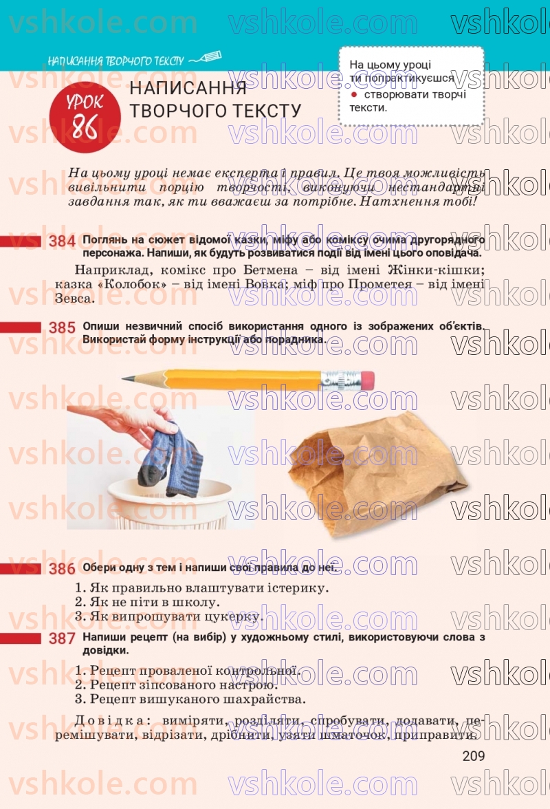 Страница 209 | Підручник Українська мова 7 клас А.В. Онатій, Т.П. Ткачук 2024