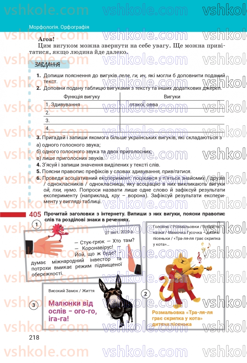 Страница 218 | Підручник Українська мова 7 клас А.В. Онатій, Т.П. Ткачук 2024
