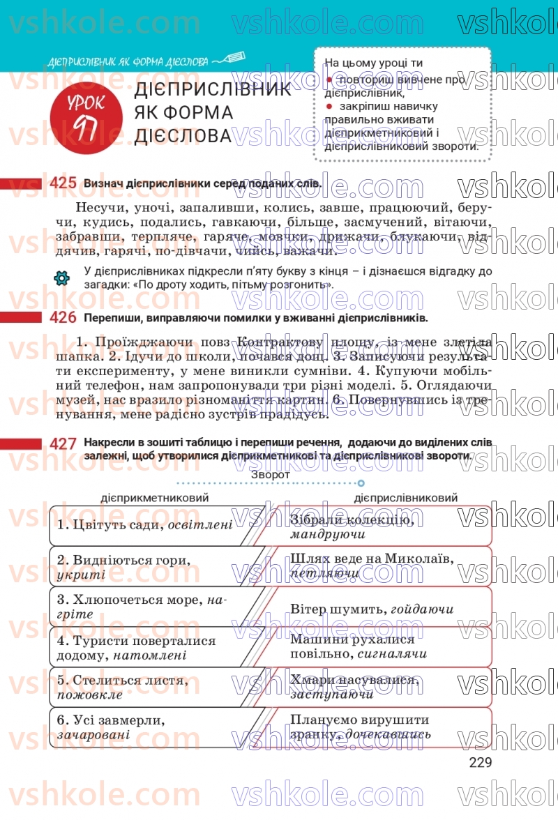 Страница 229 | Підручник Українська мова 7 клас А.В. Онатій, Т.П. Ткачук 2024