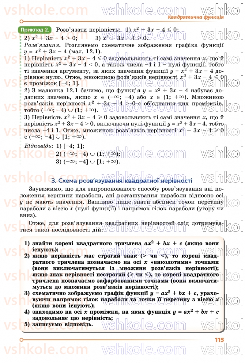 Страница 115 | Підручник Алгебра 9 клас О.С. Істер 2026