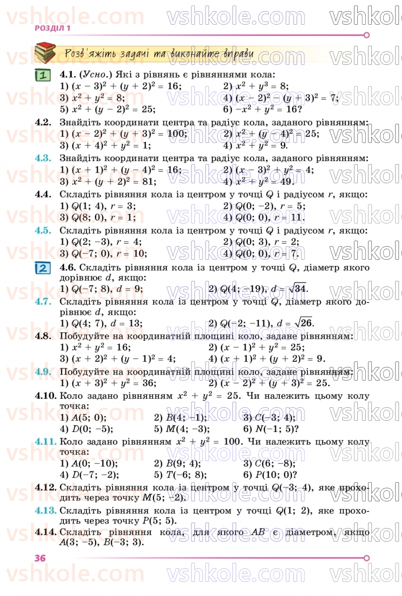 Страница 36 | Підручник Геометрія 9 клас О.С. Істер 2026