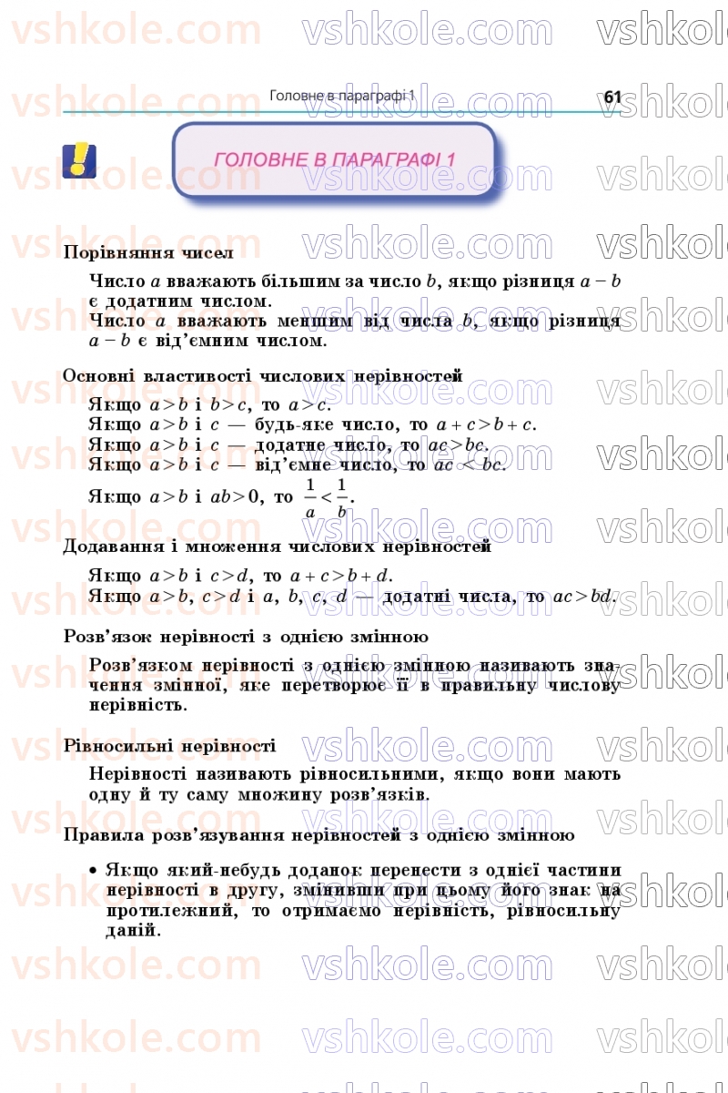 Страница 61 | Підручник Алгебра 9 клас А.Г. Мерзляк, М.С. Якір 2026