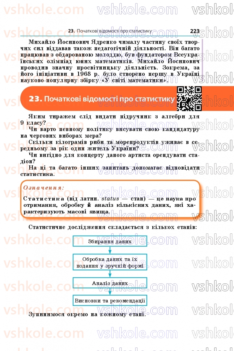 Страница 223 | Підручник Алгебра 9 клас А.Г. Мерзляк, М.С. Якір 2026