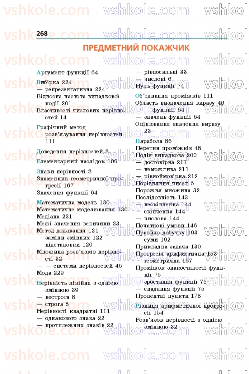 Страница 268 | Підручник Алгебра 9 клас А.Г. Мерзляк, М.С. Якір 2026