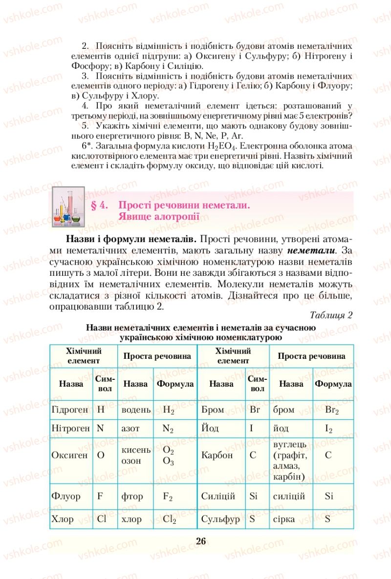 Страница 26 | Підручник Хімія 10 клас О.Г. Ярошенко 2010