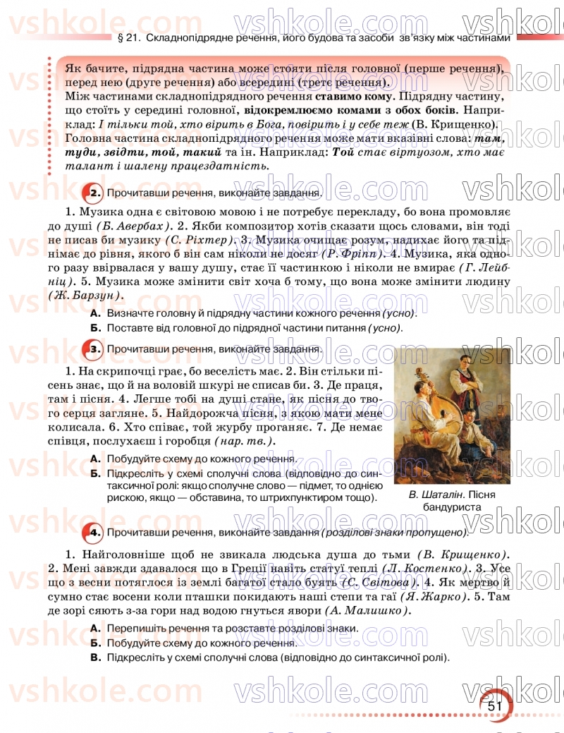 Страница 51 | Підручник Українська мова 9 клас О.М. Авраменко, З.Р. Тищенко 2026