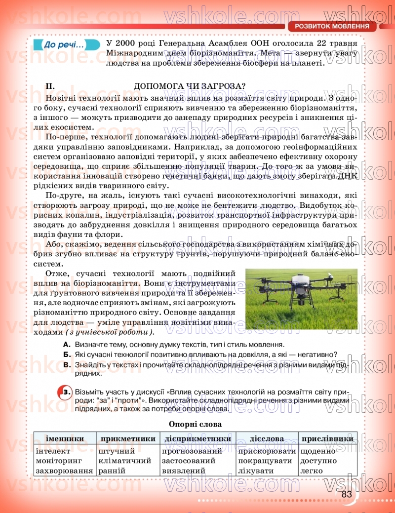 Страница 83 | Підручник Українська мова 9 клас О.М. Авраменко, З.Р. Тищенко 2026